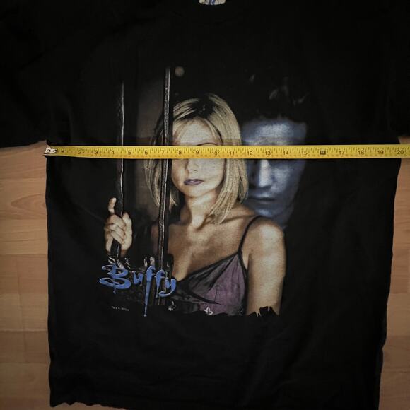 Rare Vintage 1998 Buffy the Vampire Slayer Promo T-Shirt Buffy/Angel Blue Grape - Picture 7 of 8